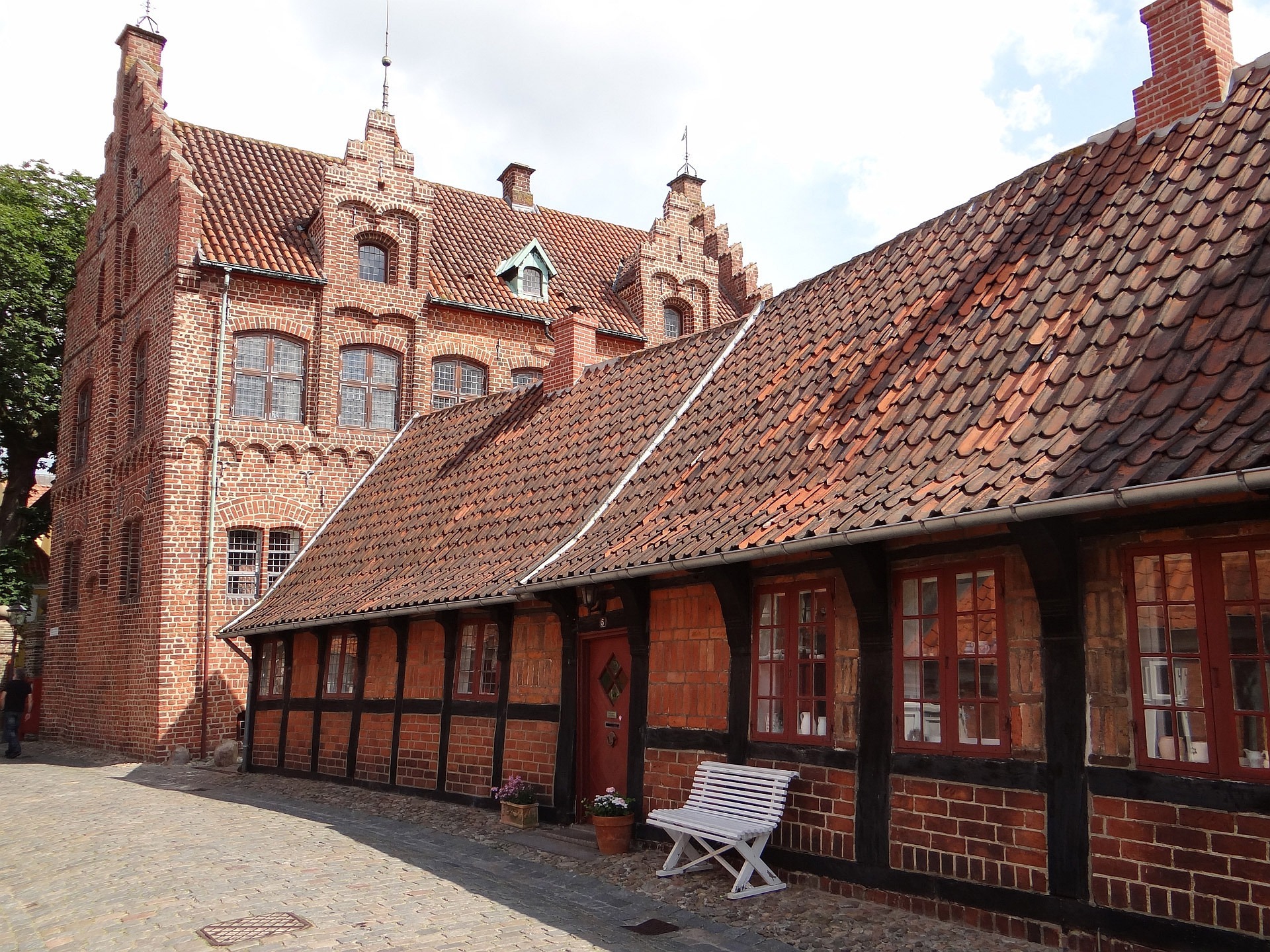 Oud gebouw in historische stad Ribe, Denemarken